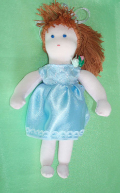 кукла в голубом, размер 26см